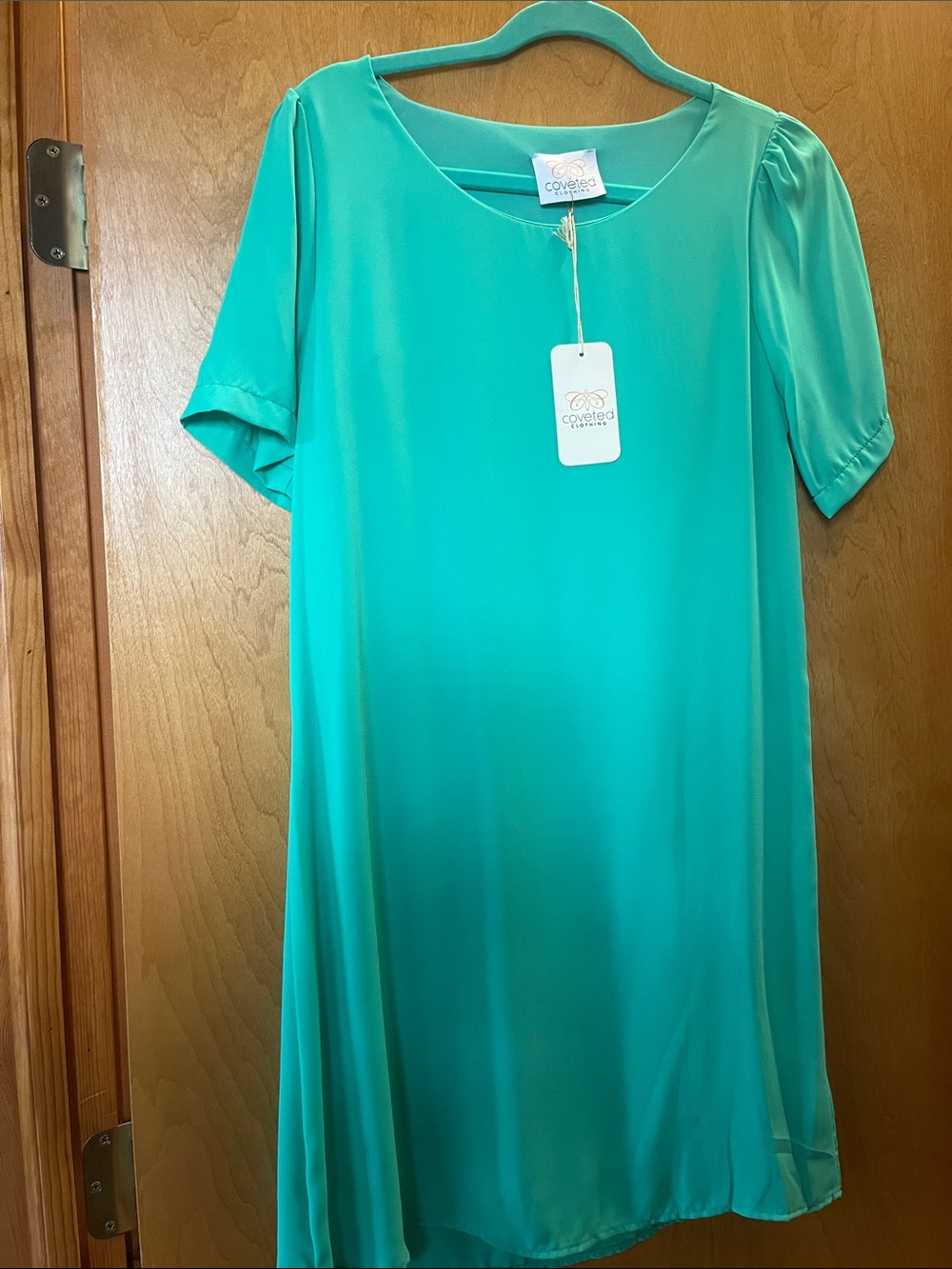 Coveted Clothing Turquoise A-Line Midi Dress